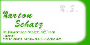 marton schatz business card